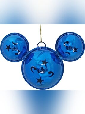 Disney Ornament - Mickey Mouse Ears Jingle Bells - Blue